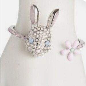 Silver and Pink Bunny Bracelet